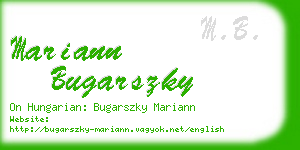 mariann bugarszky business card